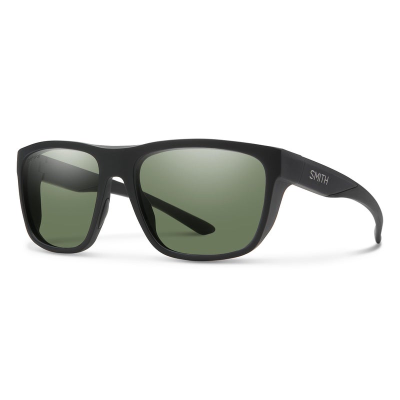 SMITH Barra Sunglasses - Performance Sports Active Sunglasses for Watersports, Fishing & More - For Men & Women - Matte Black + Grey Green ChromaPop Polarized Lenses - Image 1